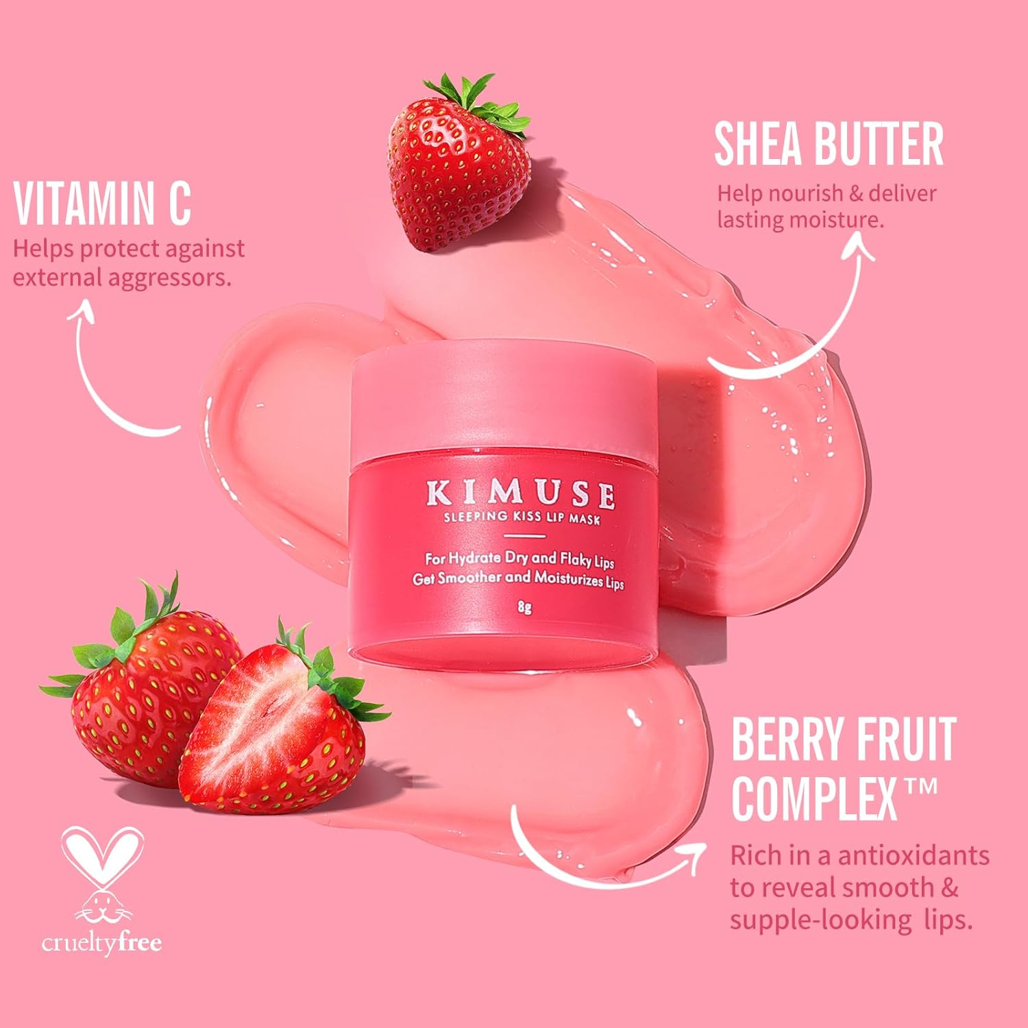 KIMUSE Lip Sleeping Mask Set, Overnight Treatment Lip Care Products, Moisturize & Nourish, Hydration Cracked Dry Lips image number 5