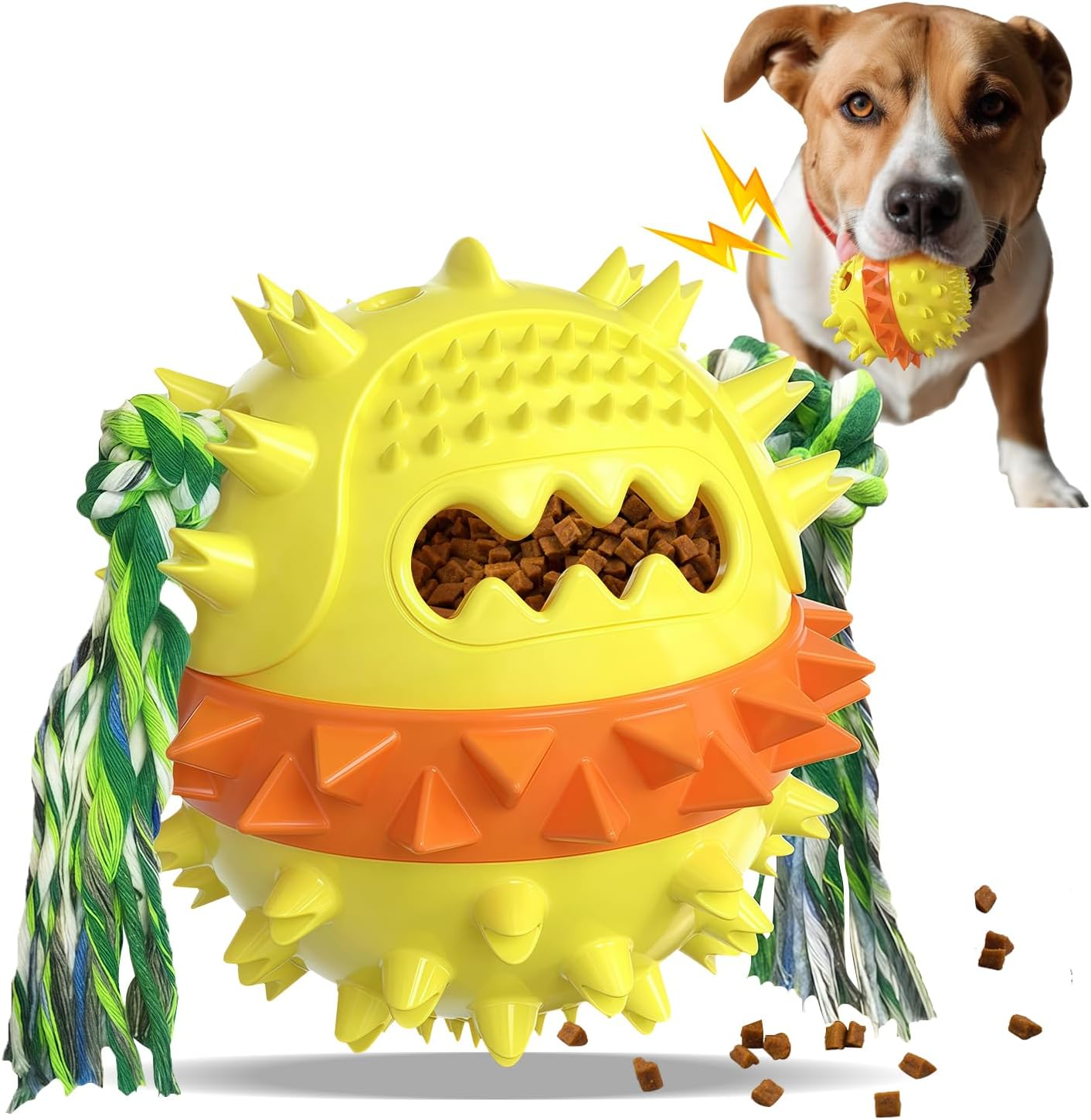 Dog Balls Dog Toys, Dog Toys for Aggressive Chewers Large Breed, Nearly Indestructible Squeaky Dog Chew Toys for Large Dogs, Natural Rubber Dog Toys, Tough Dog Treat Balls image number 5