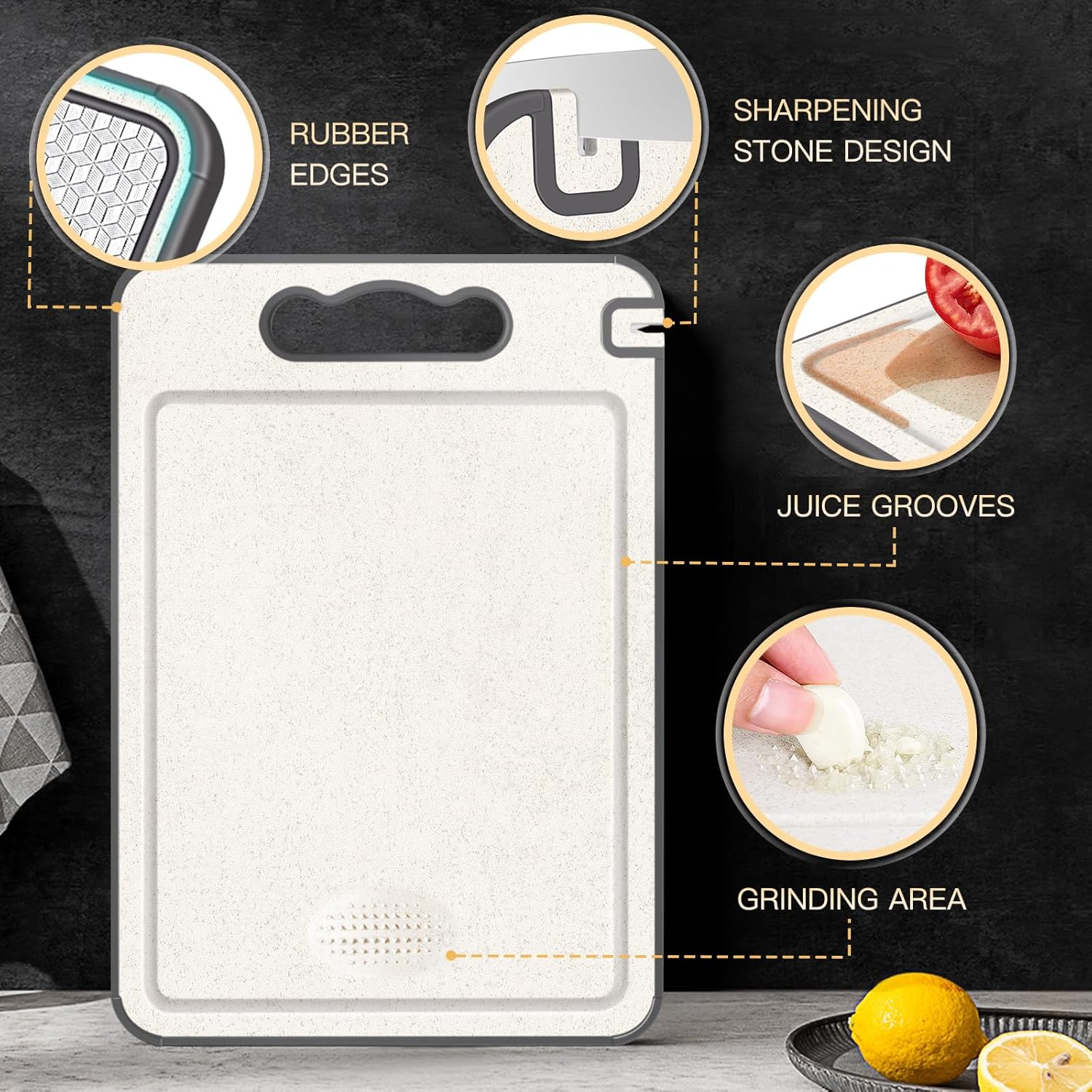 Stainless Steel Cutting Board, Double Sided Chopping Board for Kitchen, Scratch-Resistant Mesh Design, Juice Groove, Non-Slip Silicone Wrap, Dishwasher Safe image number 4