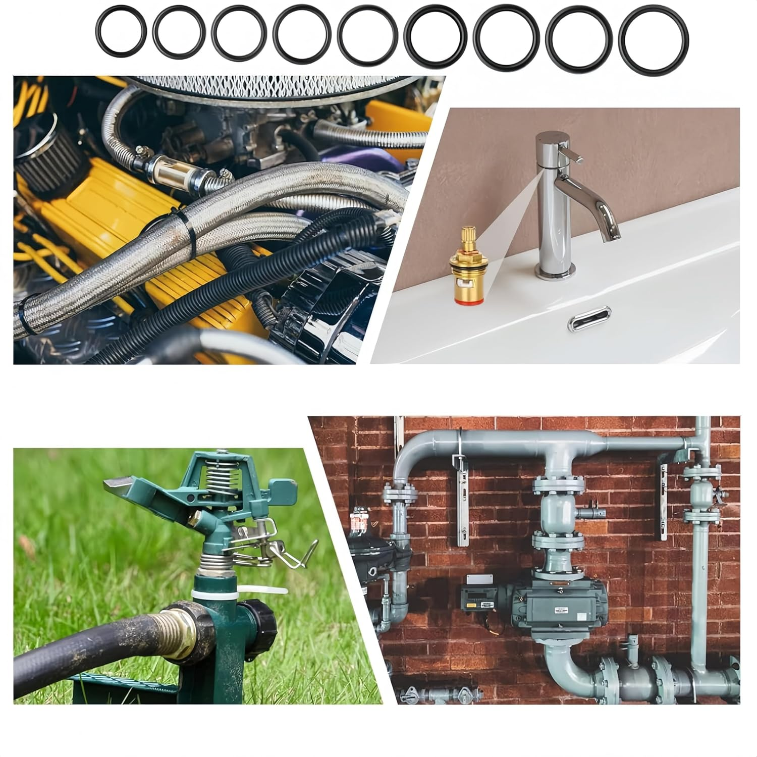 Jindizi 1200 Pcs Rubber O Rings Kit, 24 Sizes Car Air Conditioning Compressor O Ring Rubber Seals Tool Kit with Plactics Box Kit image number 4