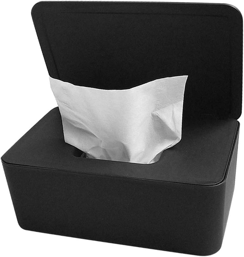 Baby Wipes Dispenser, Pull Wipes Dispenser with Moisture Seal Secure Lid,Baby Wipes Case Holder Keeps Wipes Fresh, Perfect Look Wipe Containers with Sealing Design (White, 1Pcs)