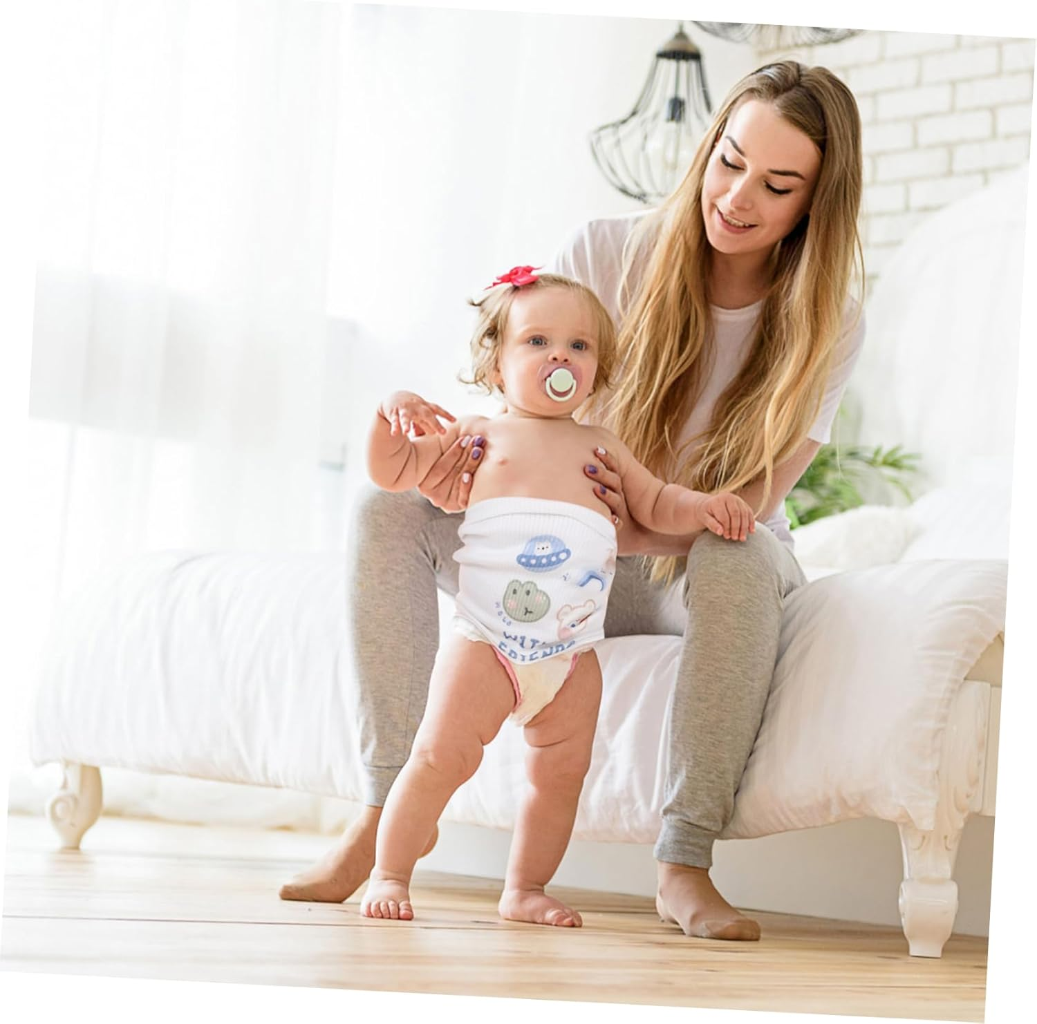 2Pcs Cotton Belly Button Band Newborn Belly Band Portable Wrap Protective for Boy Girl Use Muslin Wrap image number 6