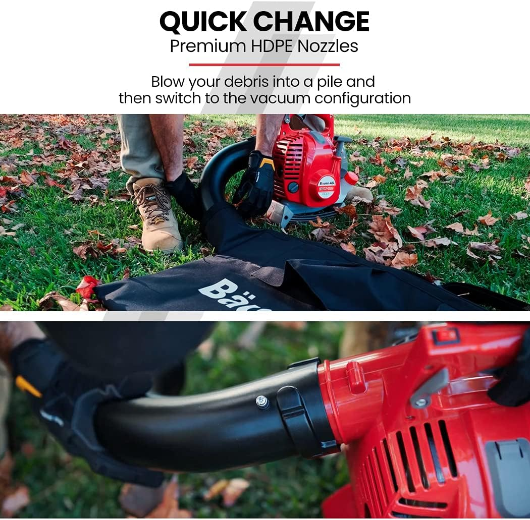 Baumr-Ag 2In1 Commercial Leaf Blower and Vacuum Lightweight 4-Stroke 25CC Petrol Powered
