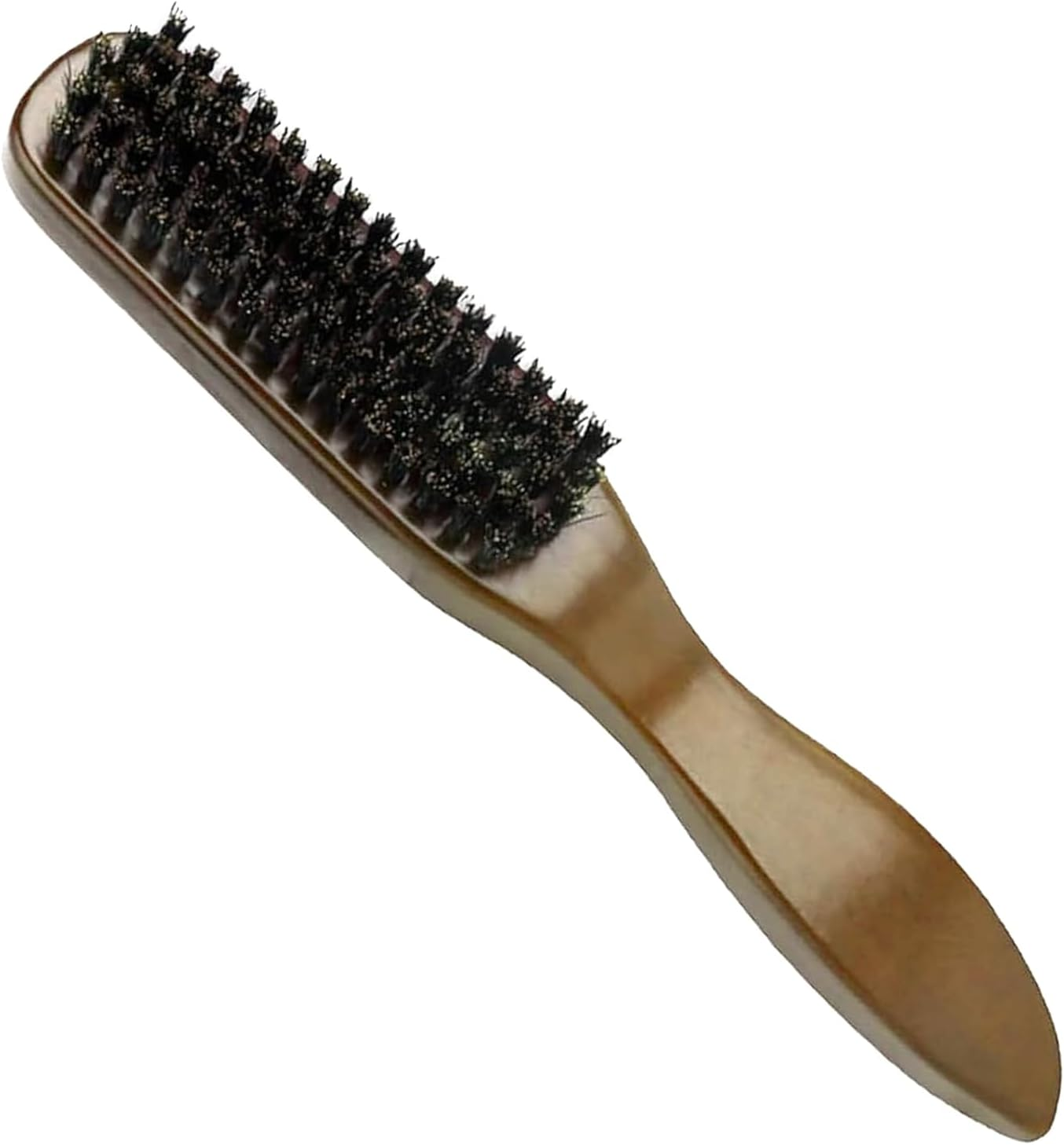1 Piece Hair Brush Boar Bristle Hair Comb, Sleek Bun Brush Made of Wood Leather, for Hair and Beard Styling, Wide Comb, Light Colour