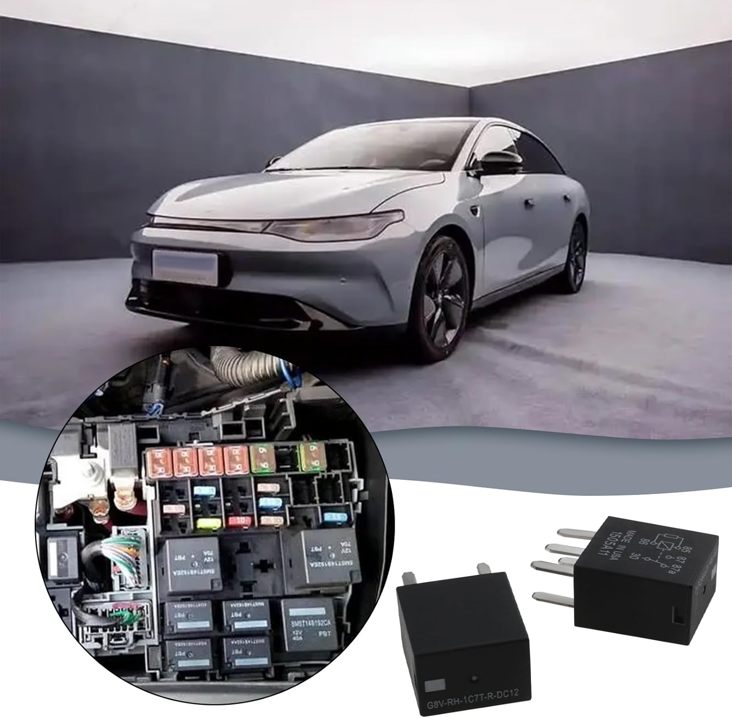 YINETTECH 2PCS 5 Pin Automotive Relay Replacement G8V-RH-1C7T-R-DC12V SPDT Car Relay Switch Auto Relay Contactor for Automobiles Ships Motorboats image number 4