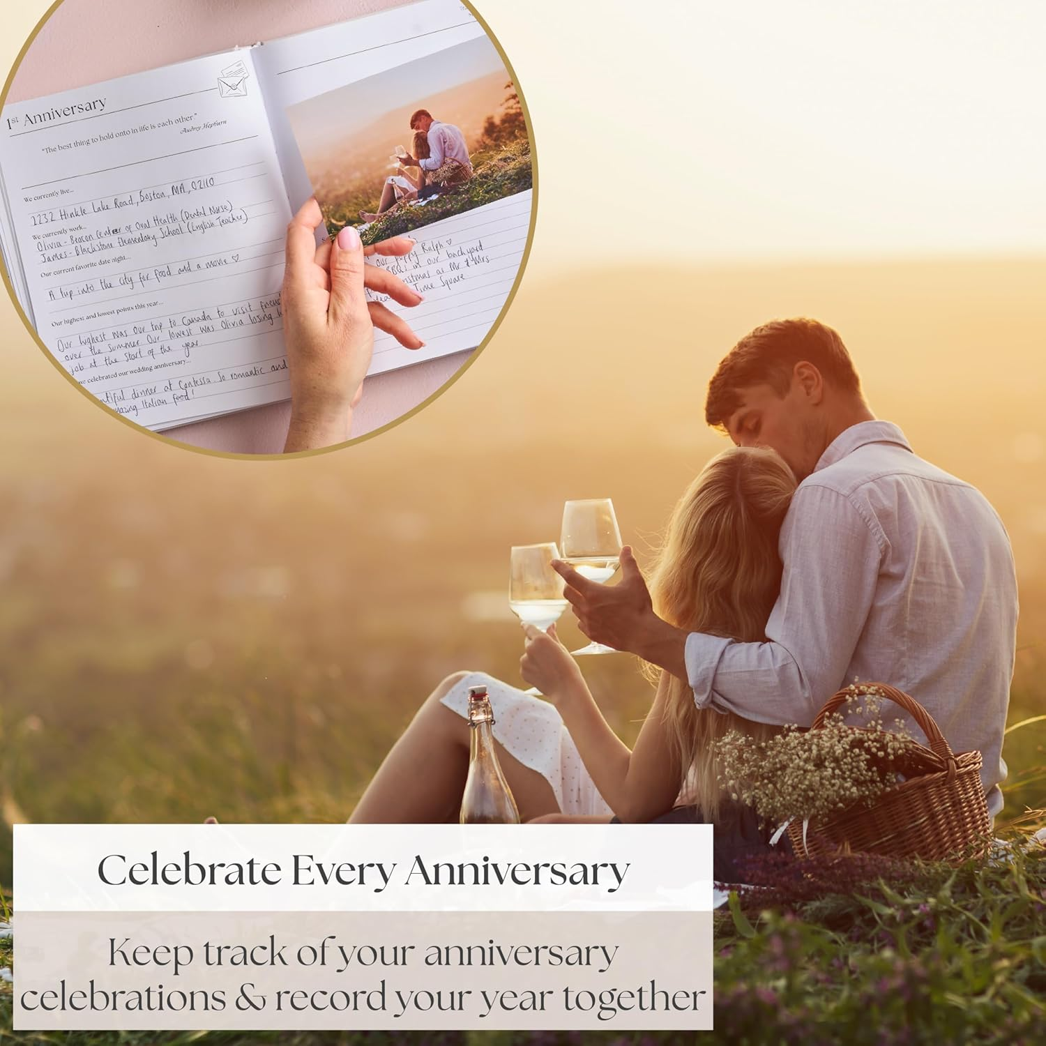 Anniversary Journal for Couples | 1 Year Anniversary Scrapbook & Photo Album Book | from 1St to 75Th Wedding Anniversaries | Paper Gifts for Husband or Wife | Grey image number 3