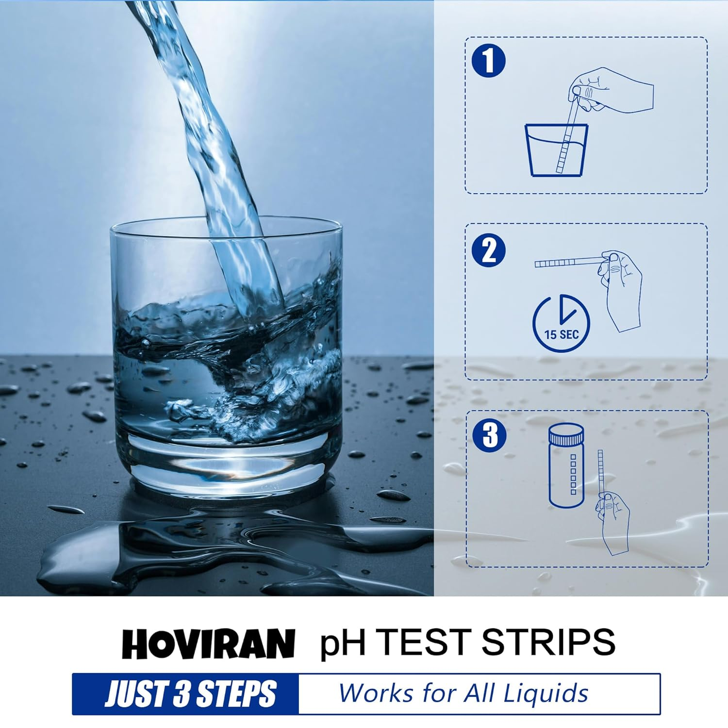 Universal Ph Test Strips 0-14, Quick Accurate Ph Testing Kit for Food, Soap Making & Kombucha, 125Ct Litmus Paper Ph Test Strips for Liquids, Drinking Water, Aquarium, Pool, Hot Tub, Spa image number 5