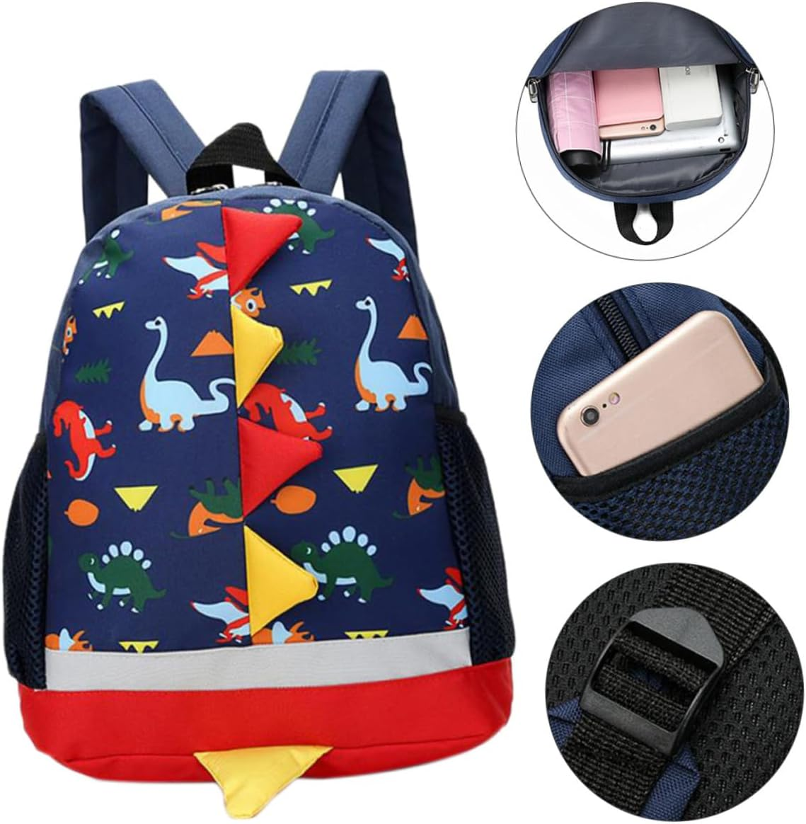 OHPHCALL Cartoon Dinosaur Backpack for 3-5 Years Boys And, Preschool School Bag Dual Shoulder Straps, Lightweight and Sturdy Outdoor Book Bag image number 6