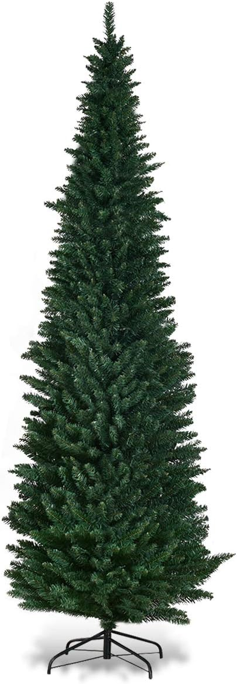 Costway Holly-Jolly 2.4M PVC Pencil Christmas Tree Slim Xmas Homedecor Green (2.4M) image number 2
