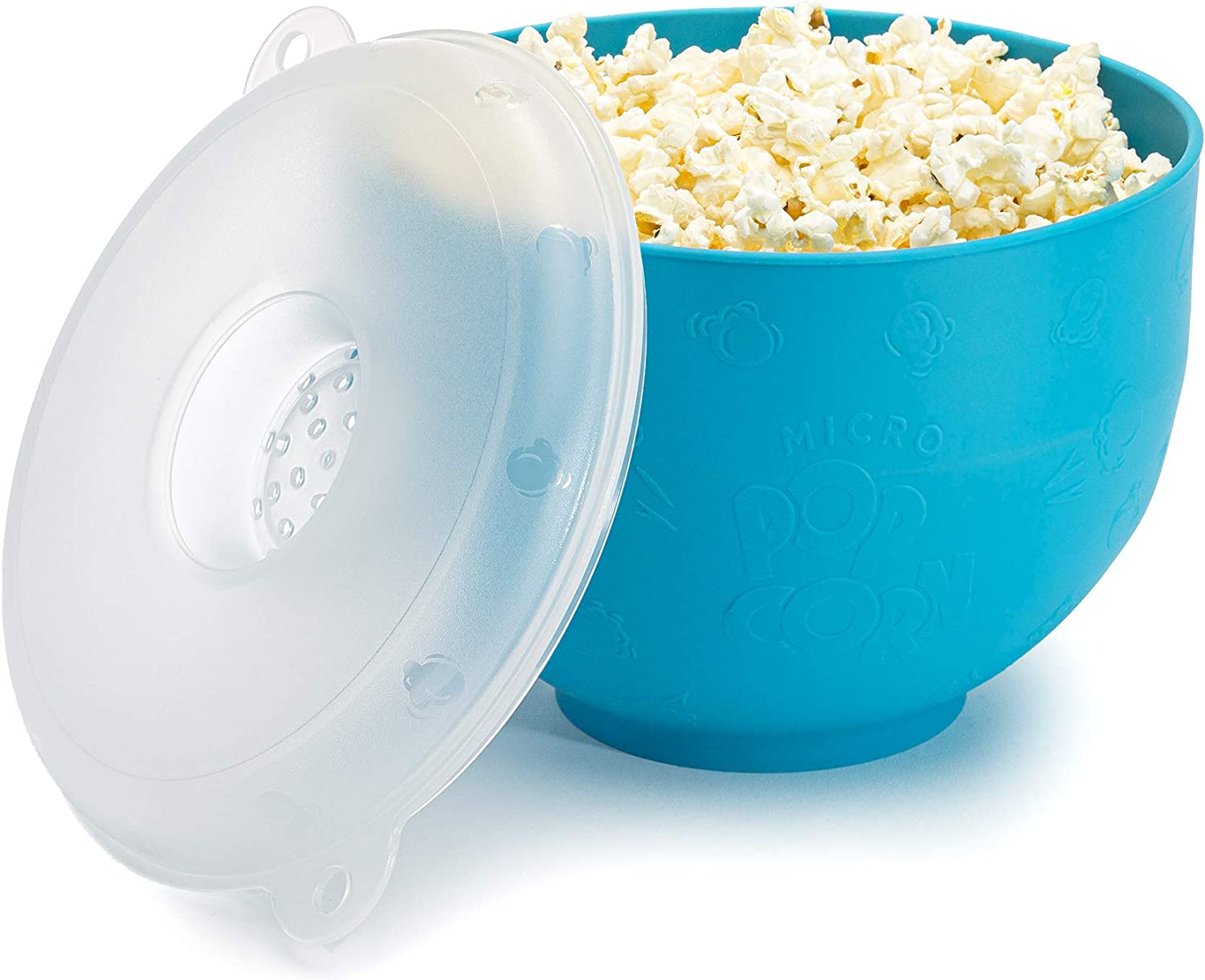 Goodful Silicone Popcorn Popper, Collapsible Hot Air Microwavable Popcorn Maker, Bowl Made without BPA, Teal