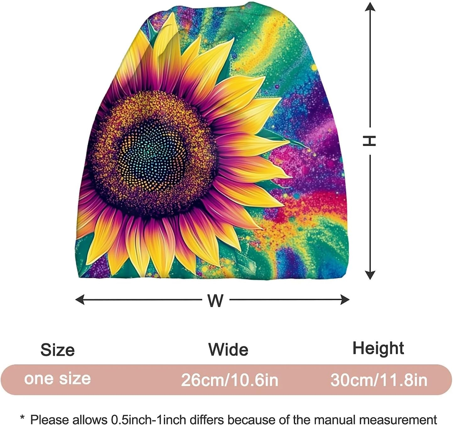 Abstract Neon Purple Women'S Slouchy Beanie Hat Cute Turban Hats Cancer Headwear Caps Baggy Skull Sleep Scarf - Blue Gradient Leopard image number 2