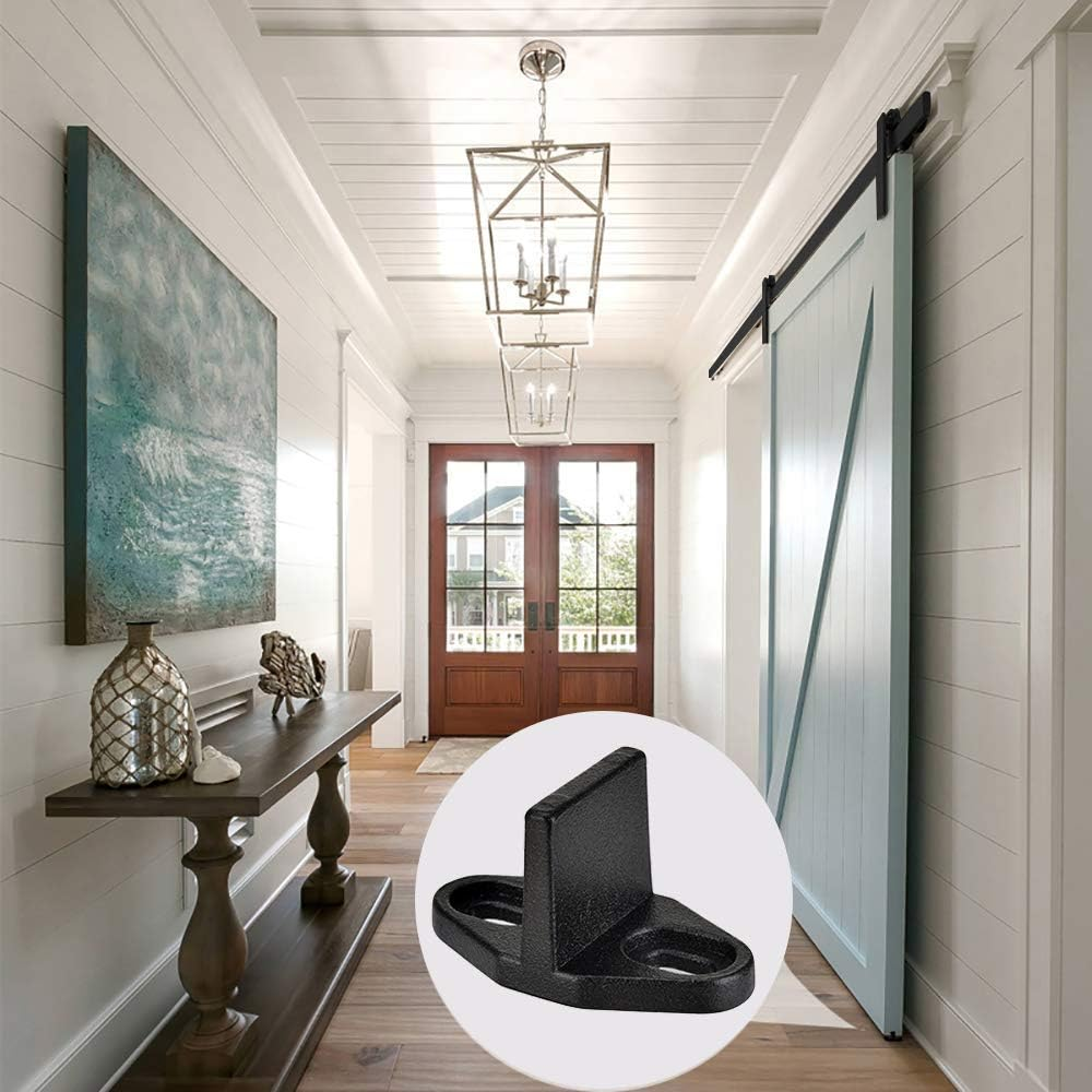 Homode Bottom Guide, 2 Pack Floor Guides Metal Steel Hardware for Sliding Barn Door, Powder Coated Black image number 2