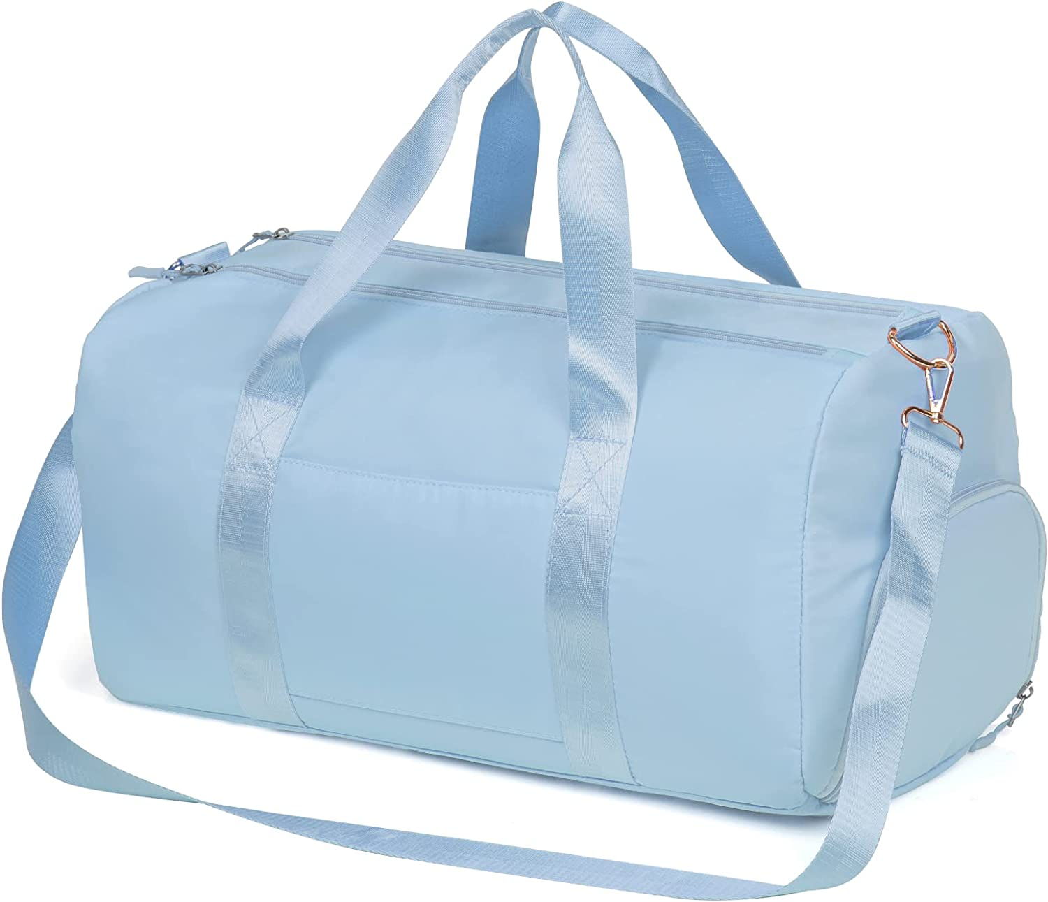 MABROUC Duffle Bag for Women, Sports Duffel Bag for Gym with Wet Pocket & Shoe Compartment, Overnight Weekender Travel Bag, Darkblue, Medium, Duffle Bag