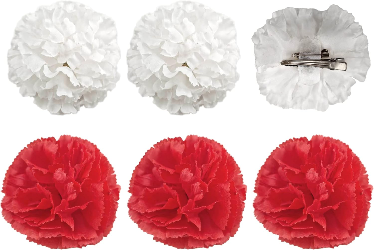 Flamenca Flower Chulapa Accessories Flamenca Girls Flowers Flamenca Women for April Flamingo Sevillana Chulapa and Dance (Pack of 6, Red White) image number 2