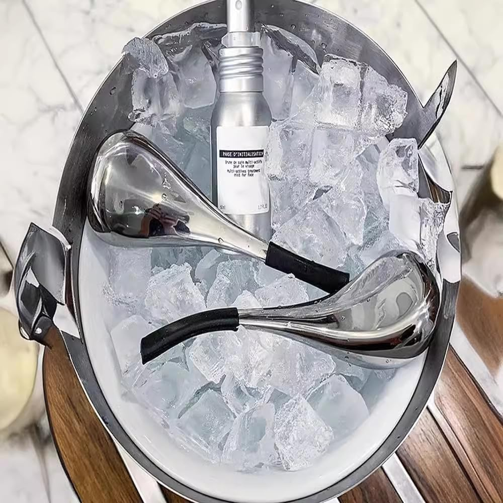 Ice Globes Facial Skin Care Tools for Women Face Eyes, Stainless Steel Face Beauty Cryo Sticks for Girls Ladies image number 4