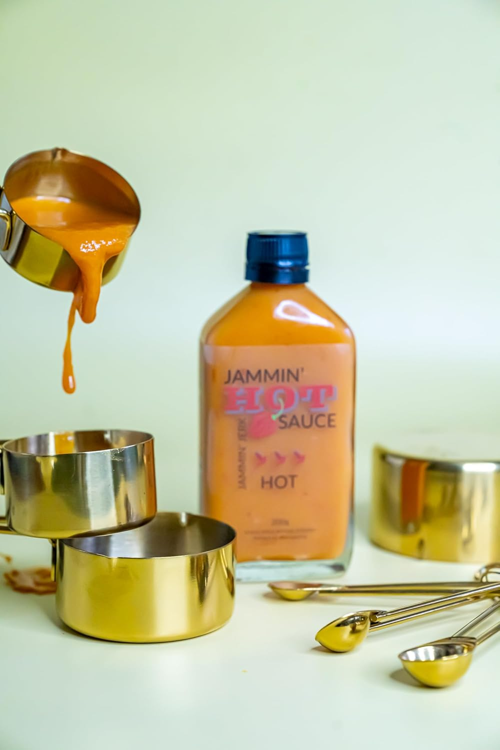 Jammin' Jerk Hot Sauce (100G) - Delicious Award-Winning Gourmet Caribbean Style Hot Sauce, Made in Small Batches, Non-Gmo, All Natural, No Preservatives, Gluten Free with Luscious Pineapple and Extra Lashings of Habaneros in Every Bottle Bringing You the Warmth of the Caribbean in Every Bite