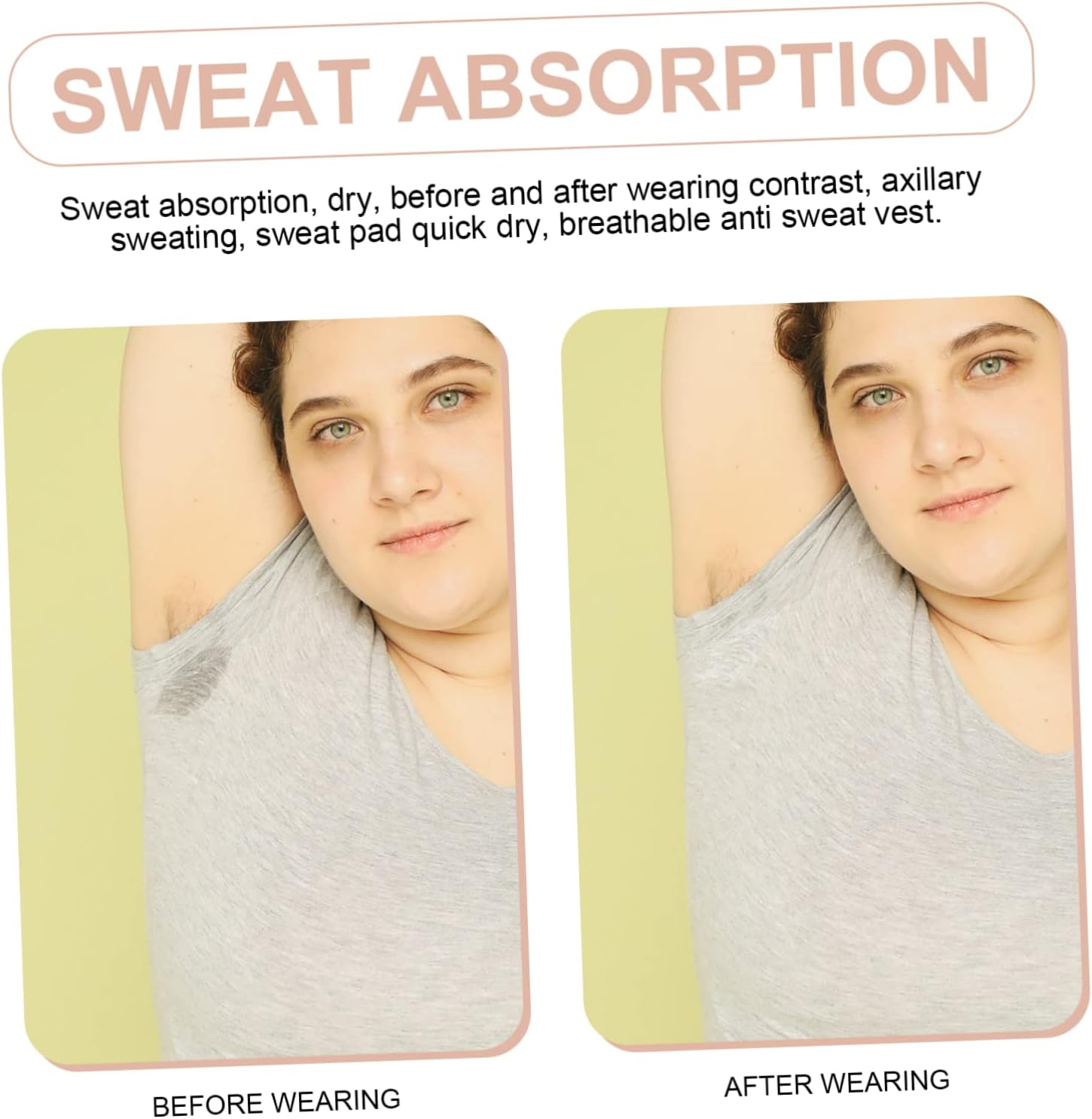 Healeved Underarm Protectors for under Arms Armpit Vest Shield Underboob Absorbent Sweat Pad under Arm Pads for Sweat Women Tank Blocker Polyester image number 3