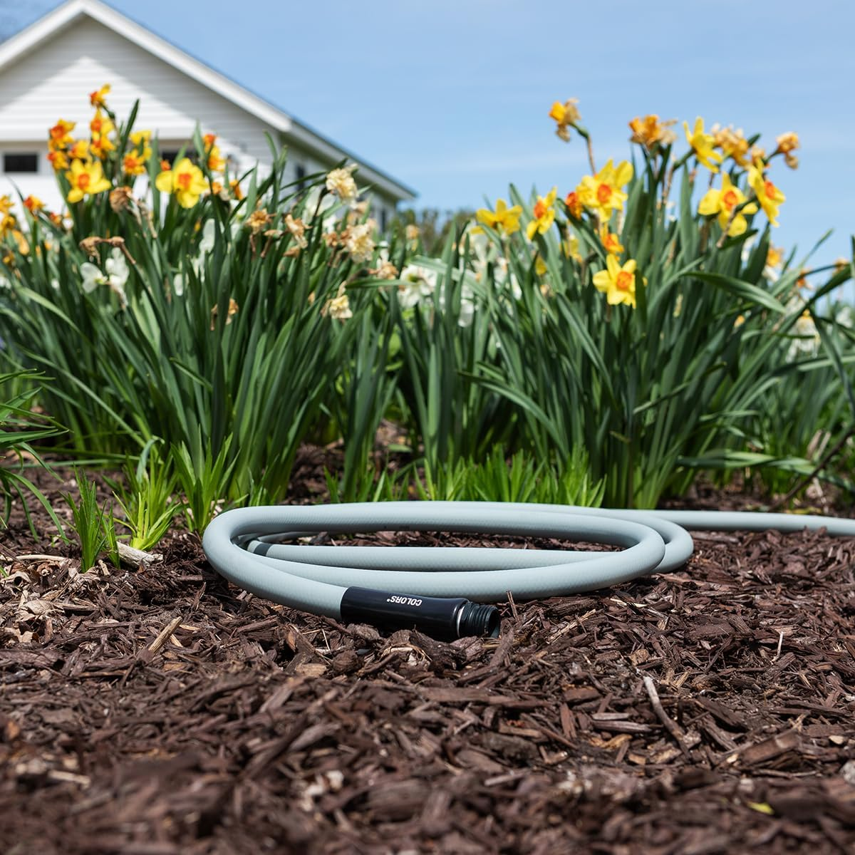 Flexzilla Colors Lead-In Garden Hose 5/8In. X 10Ft., Lightweight All-Weather Water Hose, Durable and Flexible, Leak-Free Connections, Slate Gray image number 2