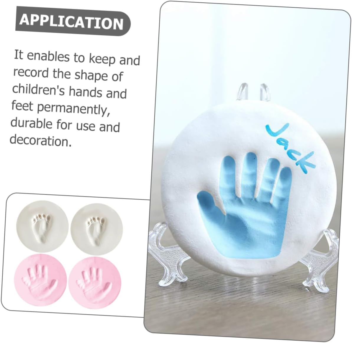 UPKOCH 4Pcs Dymadon Handprint Footprint Kit Newborn Handprint Holder Boy Girl Footprint Keepsake Birthday Shower Sturdy Safe Material image number 4