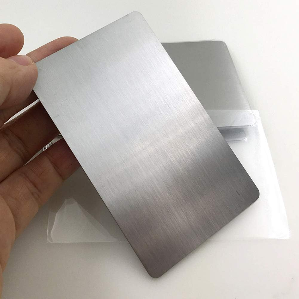 304 Stainless Steel Thick 0.5Mm Metal Business Cards Blank Tablet 86X54Mm Pack of 10PCS (Silver Brushed Finishing, Blank) image number 6