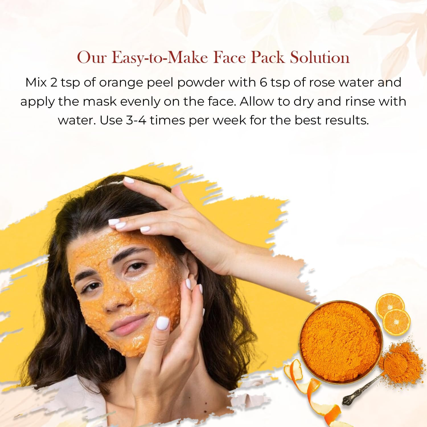 Mirintz 100% Natural Orange Peel Powder | (100 Gms) Pure Orange Face Peel Mask for Cosmetics & Skincare | Ayurveda Products Vitamin C Face Mask | Orange Skin Peeling Powder for Face | image number 5