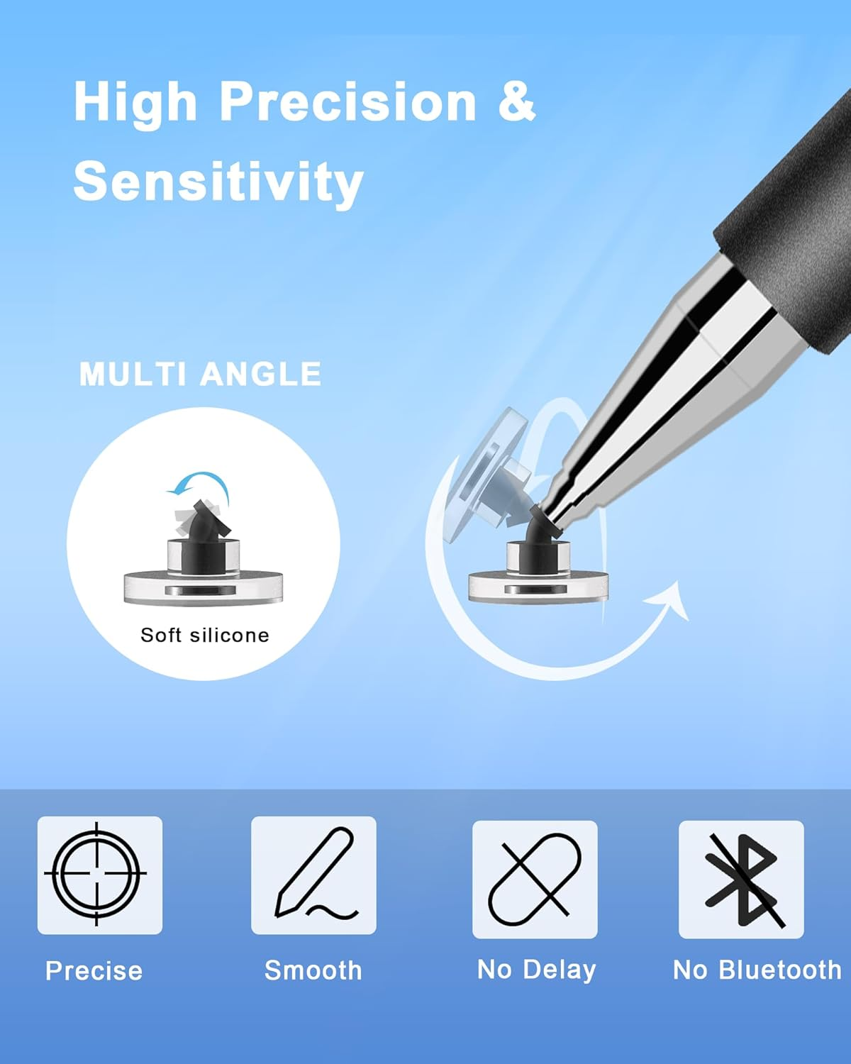 Stylus Pens for Touch Screens, 2 in 1 Magnetic Disc Universal Stylus Pen for Apple Ipad/Iphone/Android/Samsung Galaxy/Microsoft Tablets All Universal Touch Screen Devices (White/Black) - Purple/Green image number 7