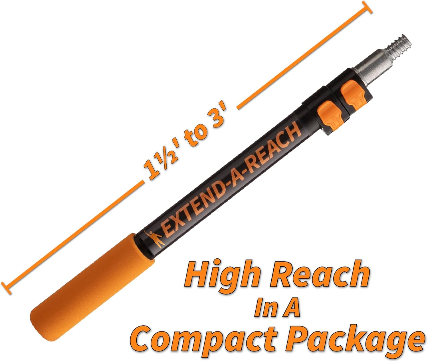 1.5-3 Ft Long Paint Roller Extension Pole // Multi-Purpose Telescopic Extension Pole with Universal Twist-On Metal Tip // Lightweight & Sturdy Extendable Pole for Painting Dusting and Window Cleaning image number 2