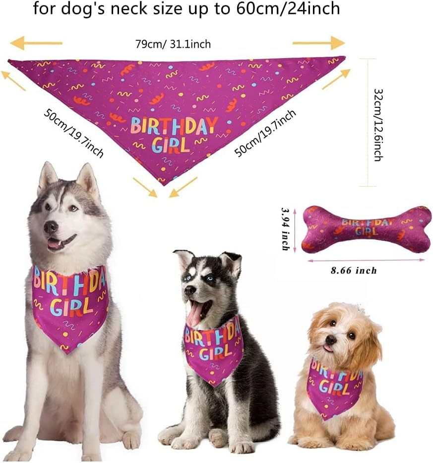 Dog Birthday Bandanas, Dog Birthday Party Supplies, Triangle Reversible Pet Scarf with Cute Biting Bone Scarf Accessory for Boy and Girl, Premium Durable Fabric image number 5
