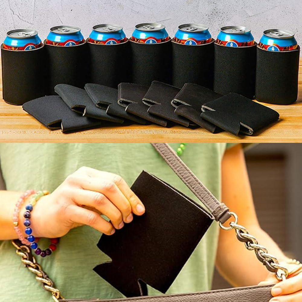 Armastuse 25 Pcs Blank Beer Can Cooler Sleeves, Soft Insulated Beer Can Cooler Sleeves,For Soda, Beer & Water Bottles image number 1