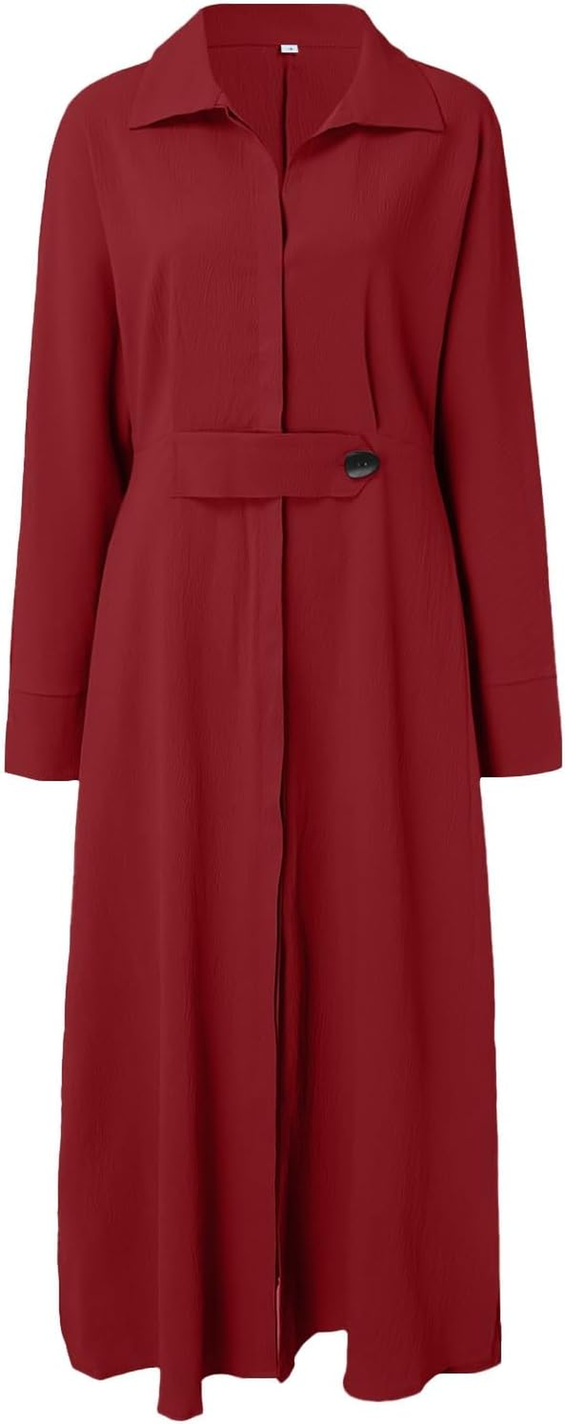 Cute Maternity Dress for Women Cotton Linen Formal Maxi Dress Casual Lapel Long Sleeve Dresses with Pockets V Neck Dresses Flower Pattern Pan Collar Women image number 3