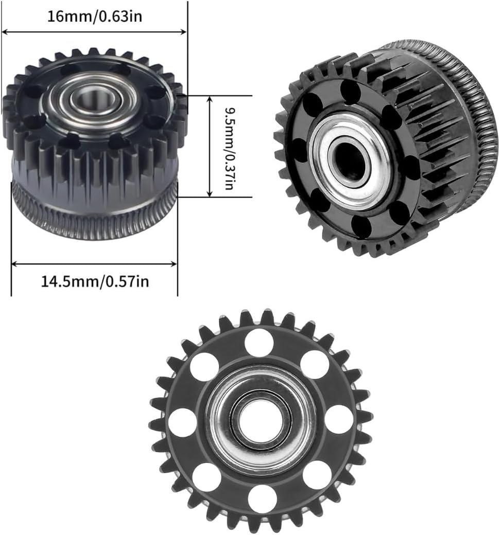 For Creality K2 plus Extruder Gear Kit (2-Pack) - High Precision Brass Drive Gear & DLC Coated Hardened Steel Extrusion Gear Replacement for 3D Printer, Wear-Resistant, Compatible with K2 plus Combo image number 2