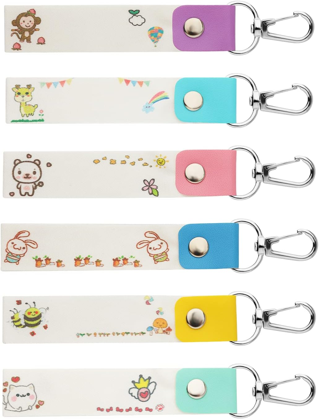 TOYMIS 6Pcs Personalized Name Tags for Kids, Child ID Tags Backpack Name Tag Daycare Name Label Hooks for Backpacks Water Bottle