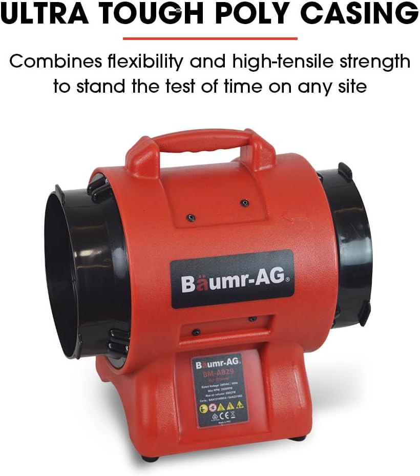 Baumr-Ag 200Mm (8 Inch) Portable Air Blower Mover Axial Ventilation Extraction Fan image number 5