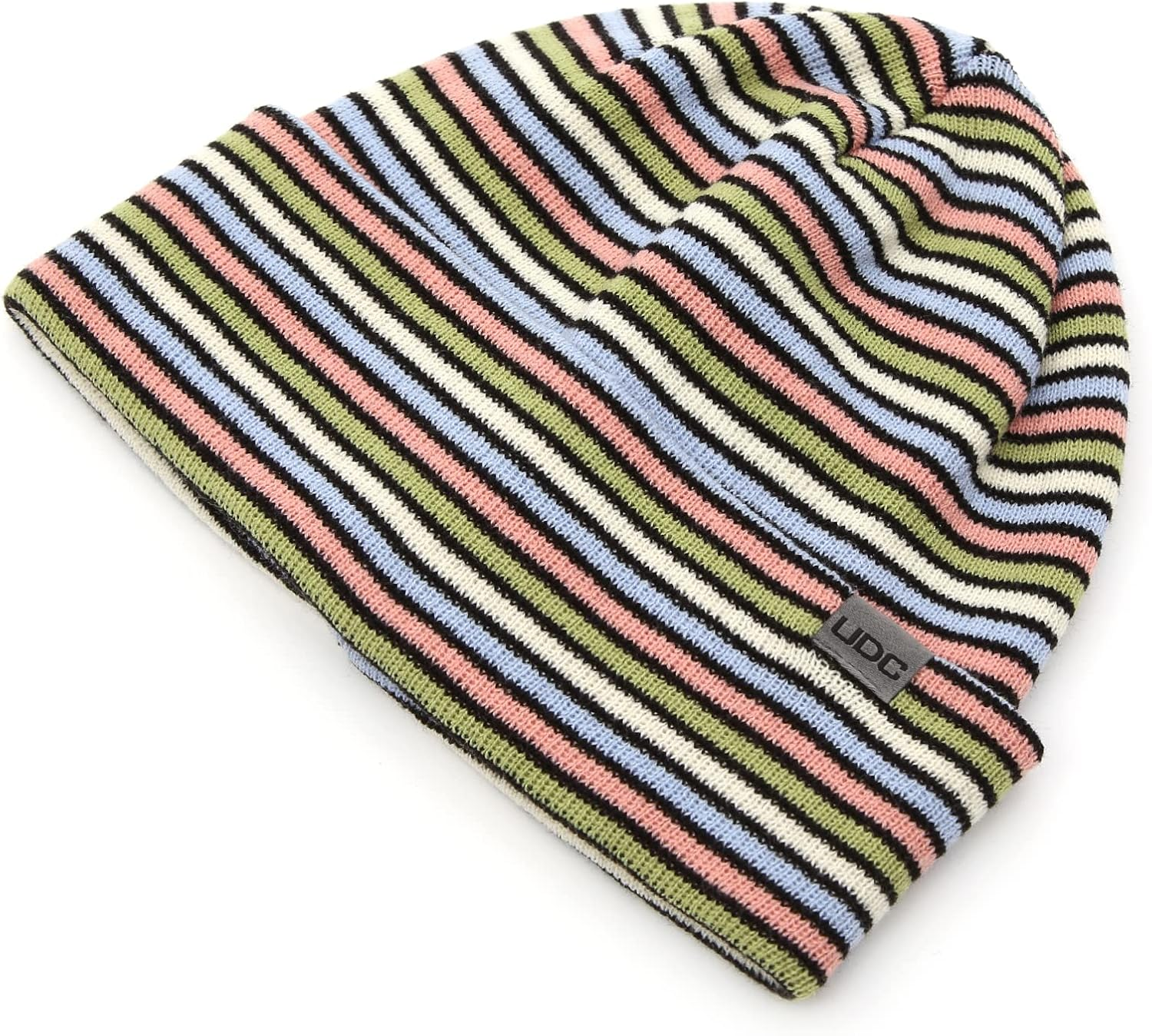 UNDERCONTROL Logo Label Unisex Fall Winter Thick Long Multi-Color Mixed Cuffed Rollup Warm Beanie Korea Knit Skull Hat - Mono Grey image number 5