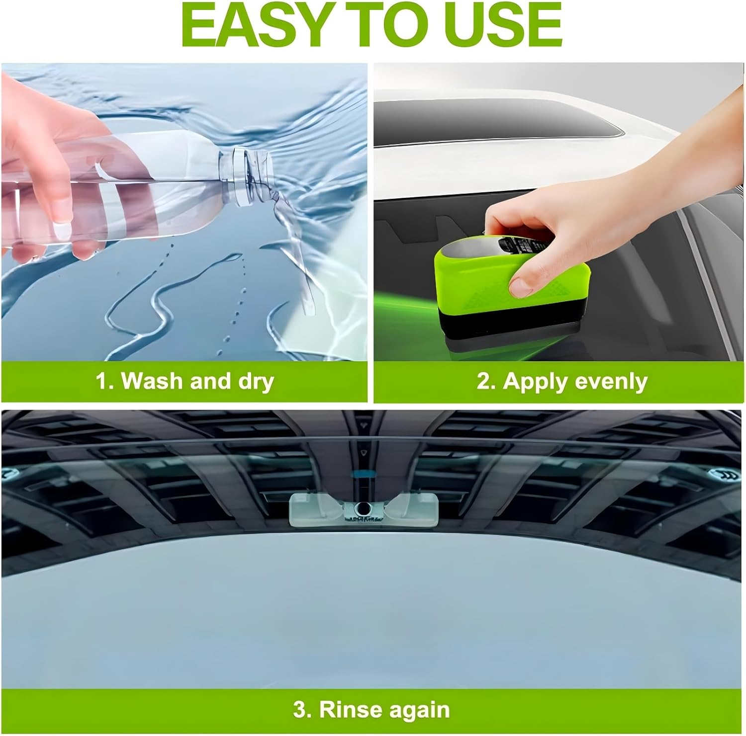 2025 New Automotive Oil Film Cleaning Brush, Powerful Glass Cleaning Board, Oil Film Cleaner for Window Remove Dirt Improve Clarity & Visibility, for Windshield, Universal Glass Wipe Board (1PCS) image number 4