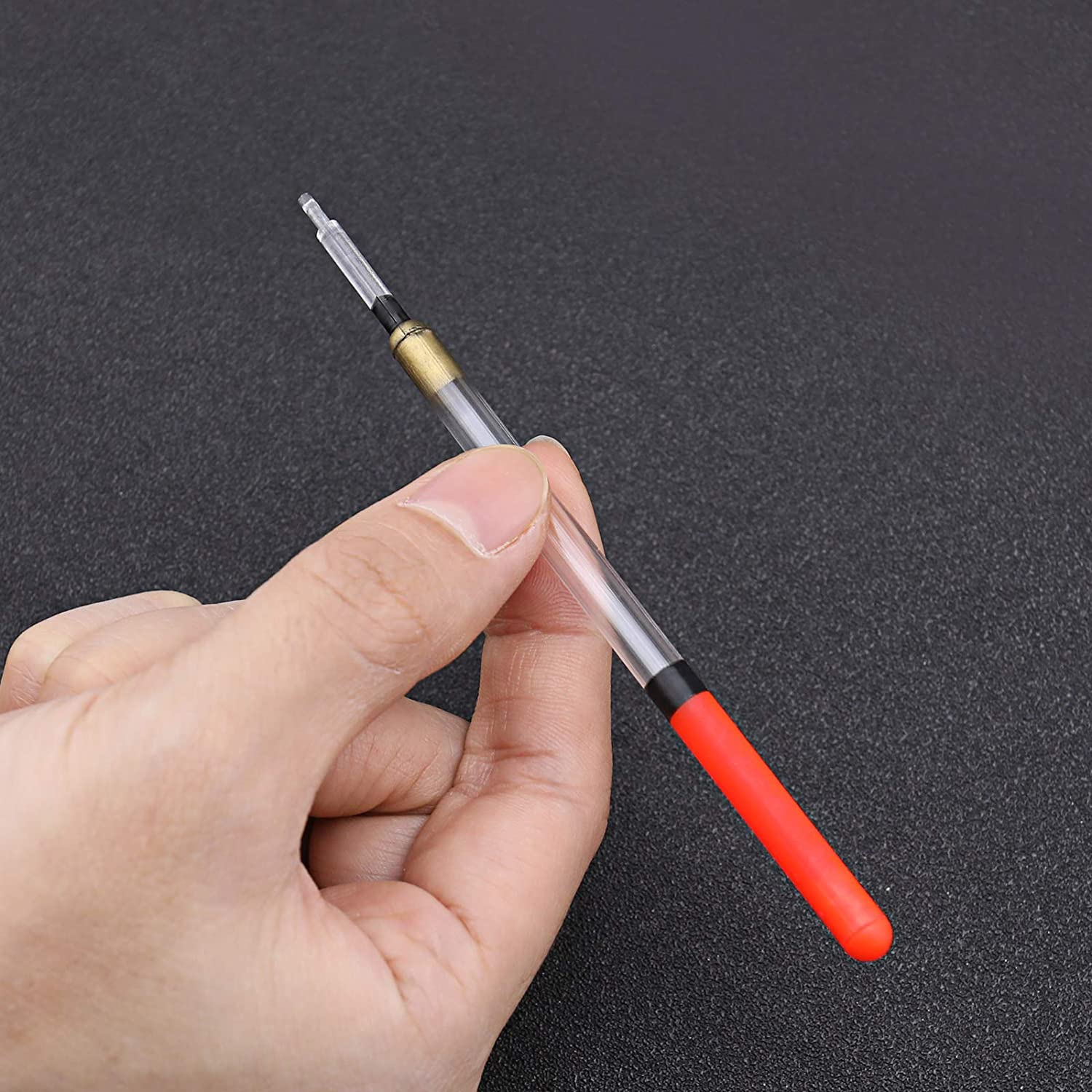 Emsea 20Pcs Fishing Tackle Clear Waggler Floats Kit 11-19Cm Plastic Hollow Fishing Floats image number 6