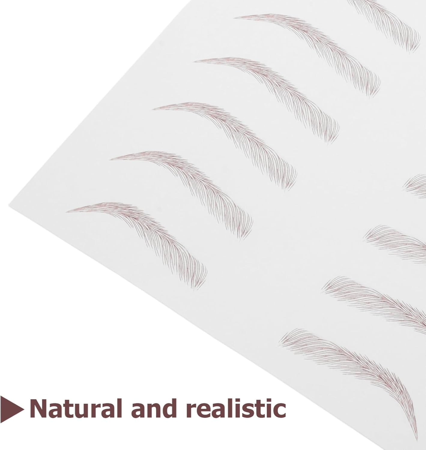 Gogogmee 3 Sheets Waterproof 3D False Eyebrows Stickers Self-Adhesive Hair-Like Eyebrow Transfers for Women Temporary Grooming Decals Brown - Light Brown image number 1