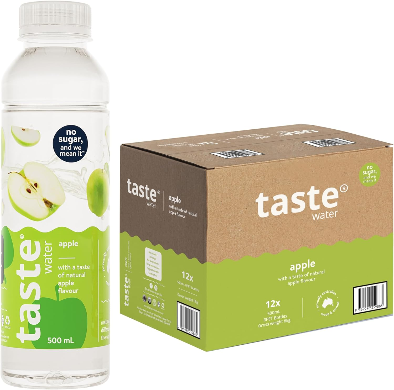 Taste Water Natural Apple Flavour, Fruit-Infused Water for a Healthy Lifestyle, Zero-Calorie Hydration, Zero Sugar, No Preservatives, No Sweeteners, 12 X 500Ml image number 6