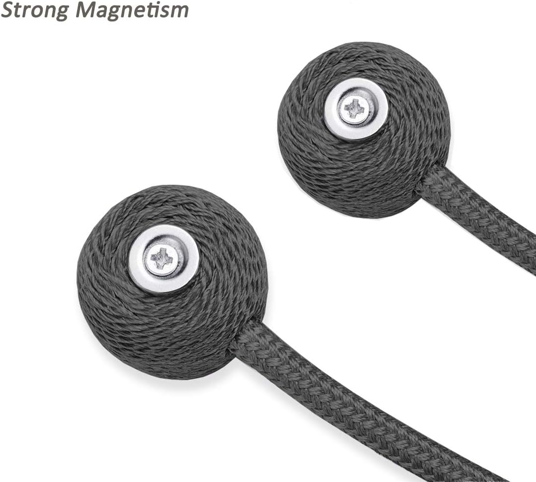 Eastfreyr Magnetic Curtain Tiebacks, Decorative Curtain Clips Rope Holdbacks Tie Backs for Home Office Window Decoration, No Drilling and Holes Required (Black 2 Pack) image number 1