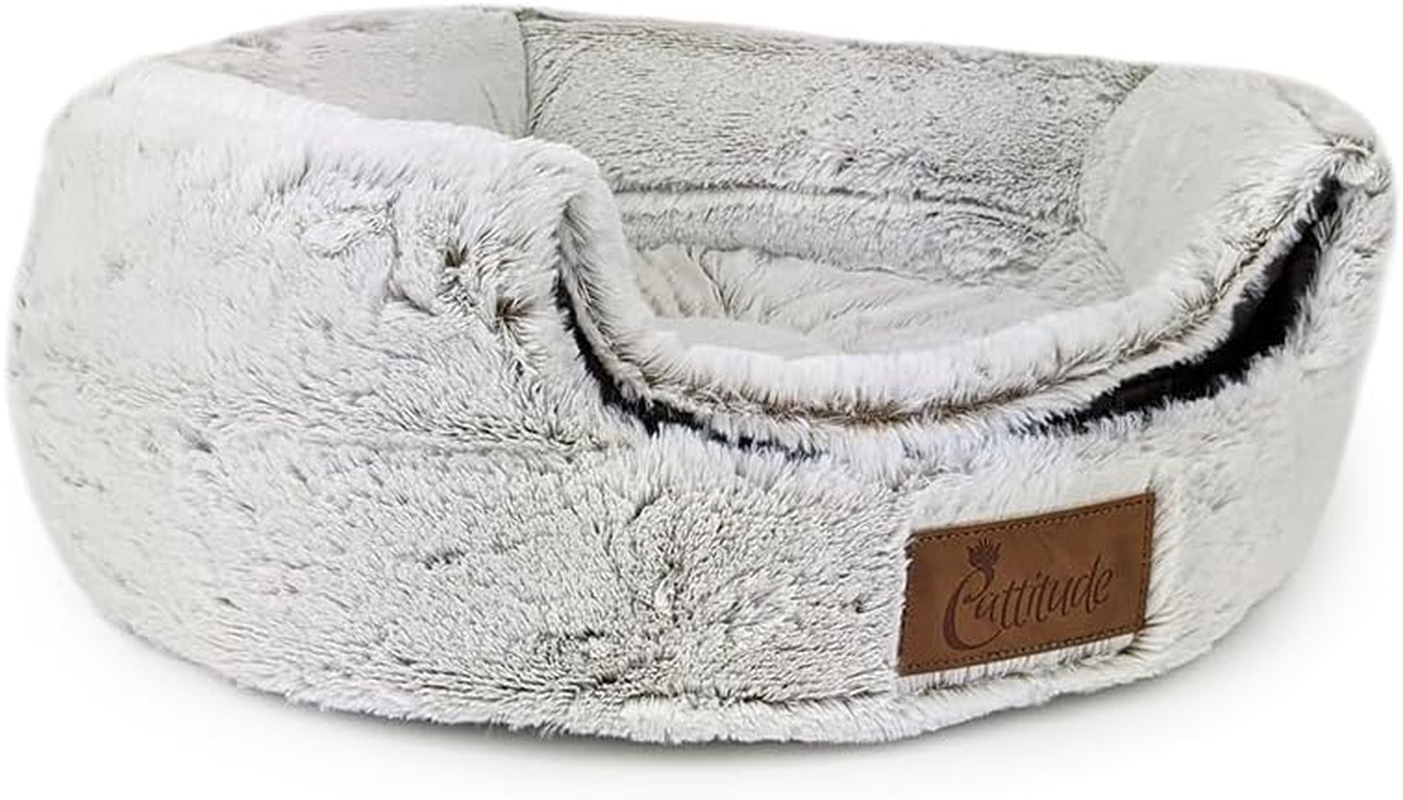 Cattitude Cat Multigloo Supersoft,Grey - Foldable Cat Bed, Cat House for Indoor Kitten and Small Dog, Self-Warming Indoor Cats Cave, 2-In-1 Design, Machine Washable image number 1