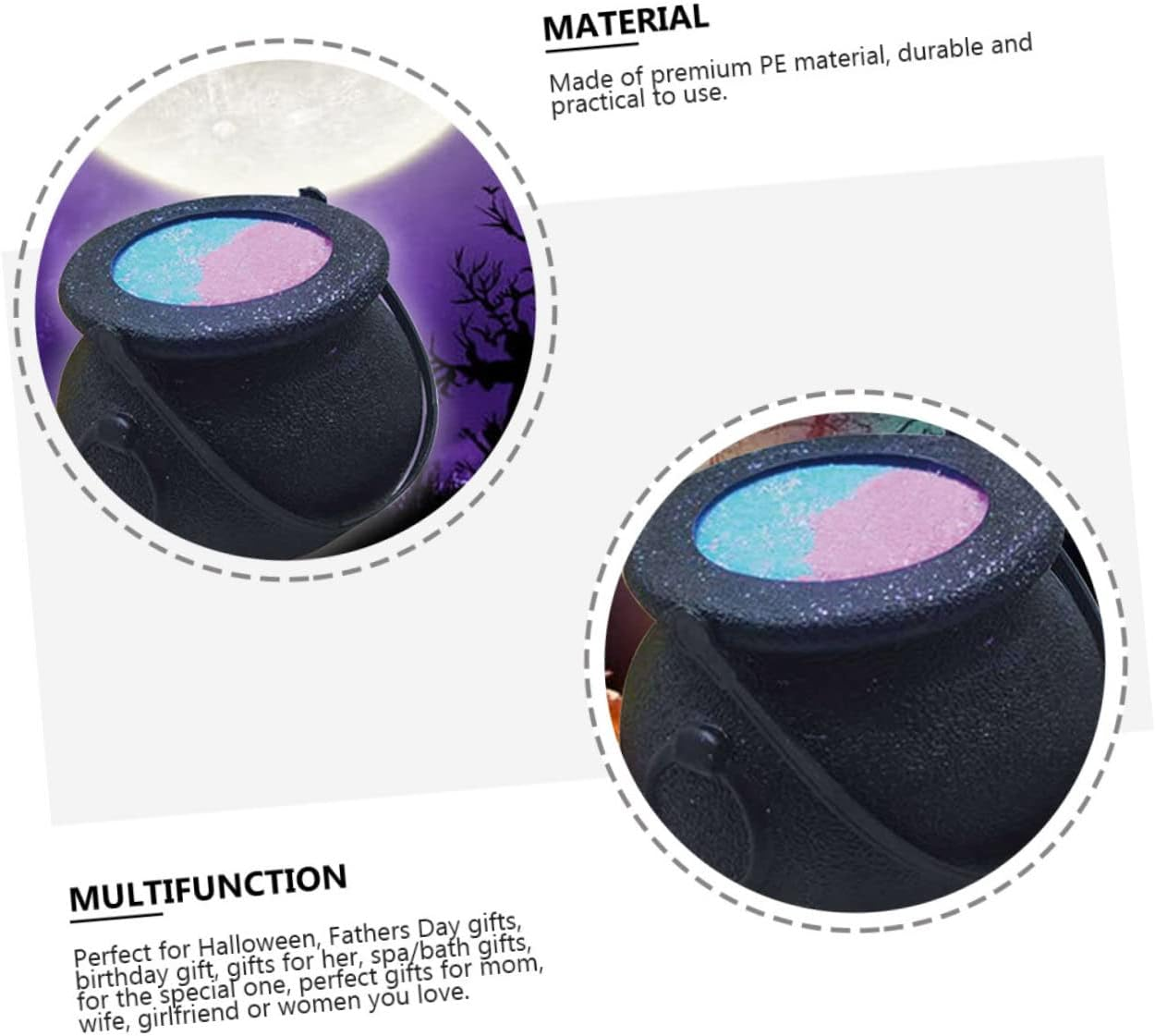 MERRYHAPY 2Pcs Halloween Witch Bath Bubble Tank for Halloween Party Supply Assorted Safe Bubble Cans for Boys and Girls Bath Fun Random Color image number 5