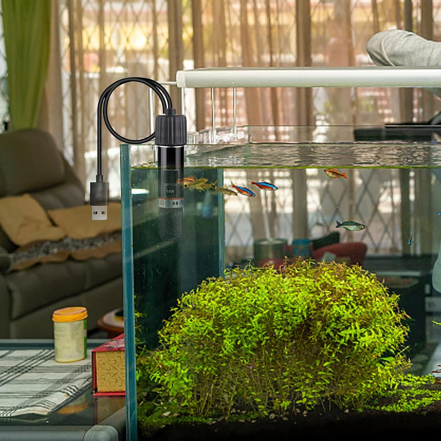 Weldphur Aquarium Heater - Aquarium Submersible Betta Heater | Submersible 10W Small Heating Rod Warmer for Pet Saltwater Aquatic Life Home Outdoor Turtle Freshwater Crab image number 3