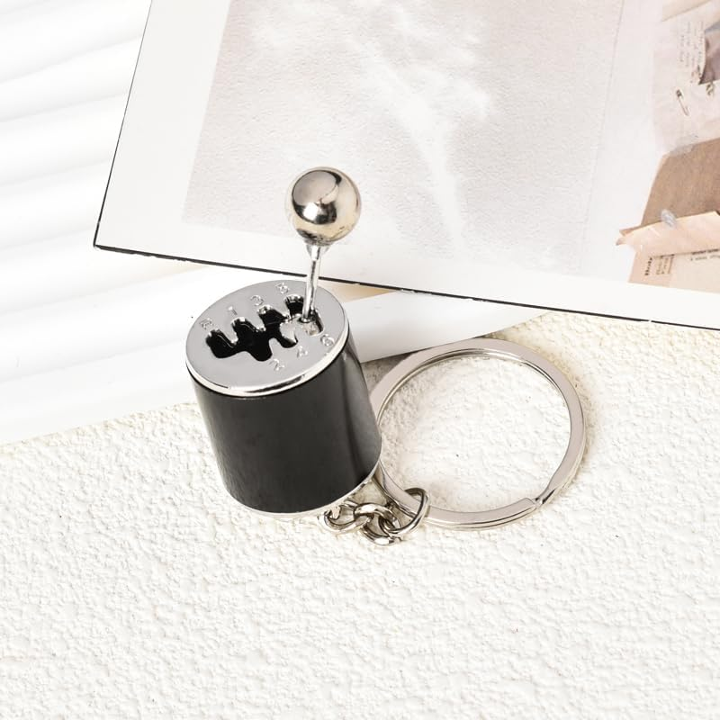 Gear Shifter Keychain Gifts for Drivers Racer Bus Truck Driver Chauffeur Mini Car Parts Accessories Gifts for Car Lovers Metal Manual 6 Speed Gearbox Transmission Key Chains for Men Car Keys image number 5