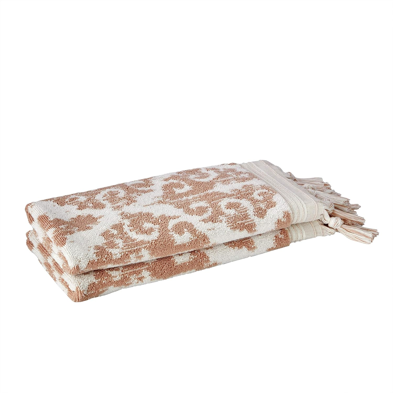 SKL Home by Saturday Knight Ltd. Mirage Fringe 100% Turkish Cotton Hand Towel Set, Blush image number 5