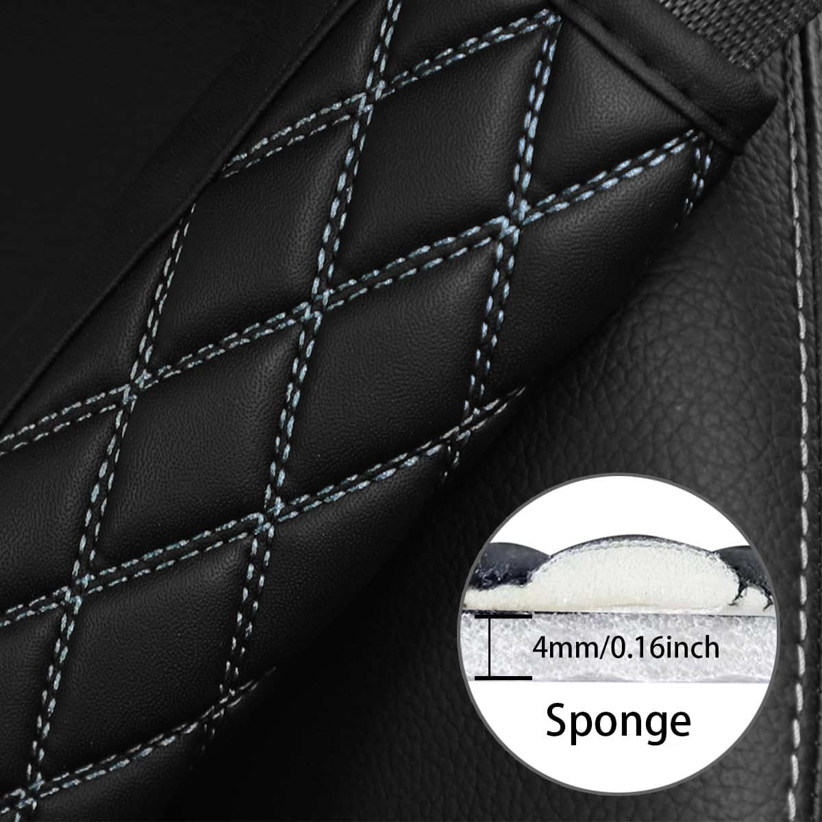 Car Seat Belt Pads, 2PCS Leather Seatbelt Covers Protect Your Neck and Shoulder & More Comfortable Driving, Harness Pad for All Cars and Backpack Strap, Car Interior Accessories (Black/Gray)