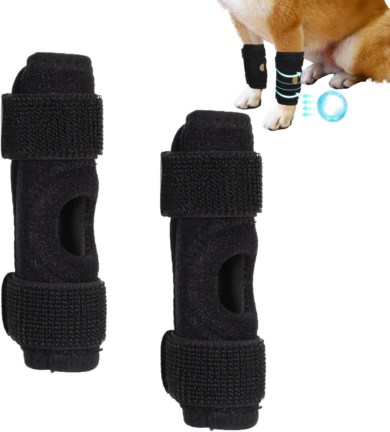 Dog Knee Brace for Rear Hock, Dog Leg Brace Rear Dog Front Leg Brace with Metal Bars Dog Canine Front Leg Brace Wrap for Wrist Support ACL Tear Wound Protection (Size L) image number 4