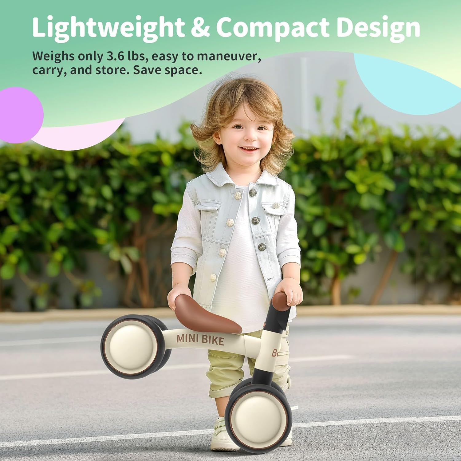 BELEEV B1 Baby Balance Bike for 1-2 Year Old, Toddler First Starter Bike for Kids Girls Boys 10-24 Month, Lightweight Walker Bike with 4 Silence Wheels, 135&deg; Safe Limited Steer, Soft Wide Seat - Pink image number 4