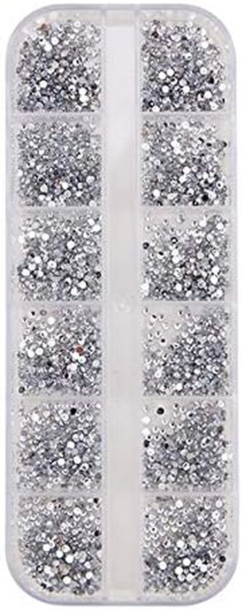Clear Crystal Rhinestones 3000 Pcs 1.5Mm Clear Silver Rhinestones Nail Decoration round Glitters with Hard Case DIY Nail Art Decorations Rhinestones