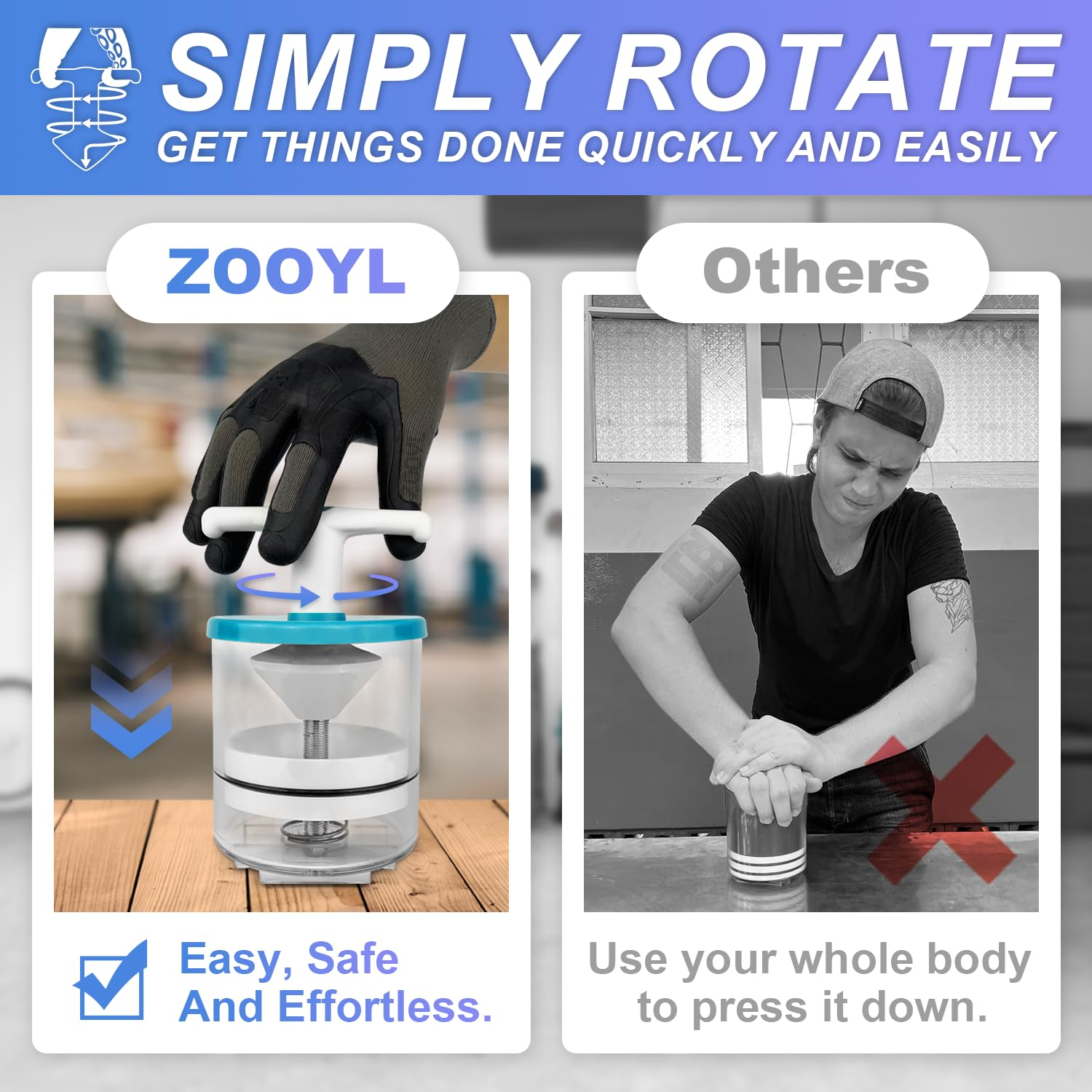 Rotation Hand Bearing Packer Tool, Inject Bearing Grease into Bearing Safely, Easily, Effortlessly, Wheel Bearing Grease Packer Tool, 50-Inch Drop Protection, Automatic Bearing Center Locator image number 1