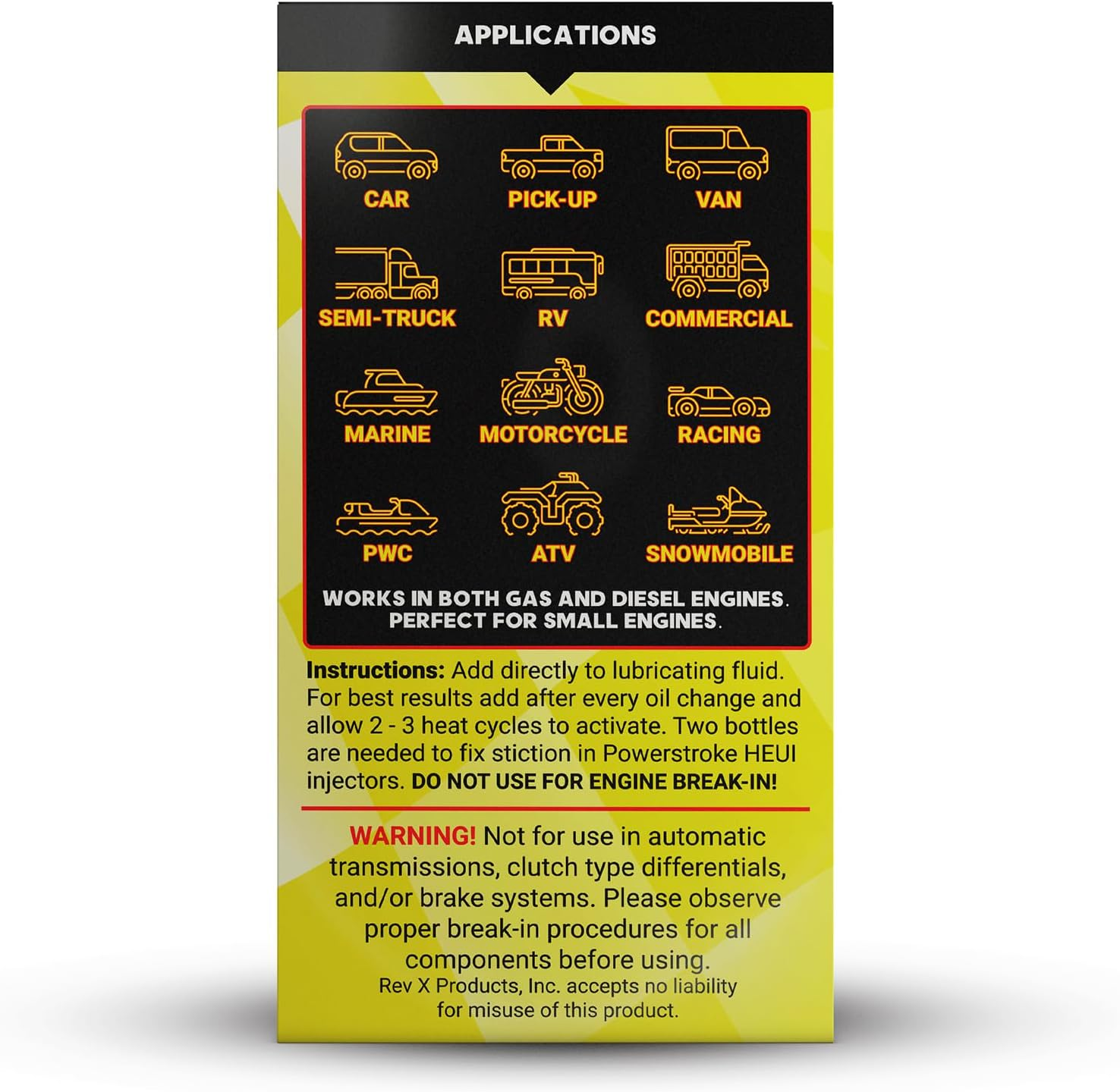 REV X High Performance Oil Additive - 4 Fl. Oz. (1 Pack) image number 1